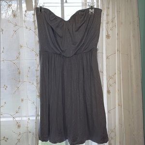 Medium Express Silver Strapless Dress